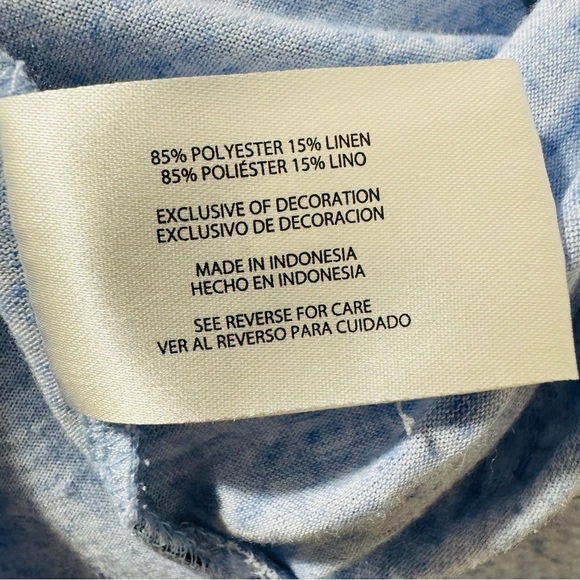 GAP Light Blue Marled V-Neck Tee - Size XS - Picture 5 of 5